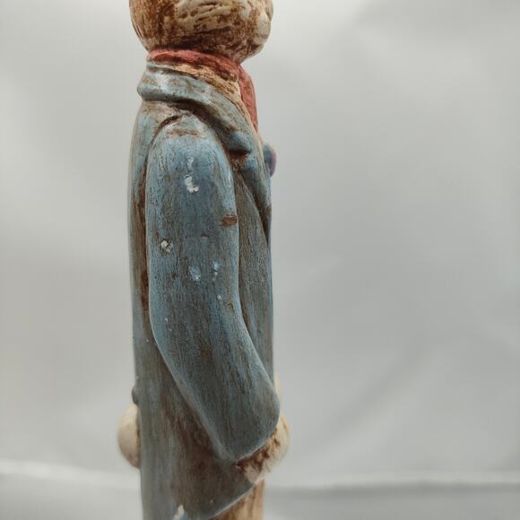 Ceramic Easter Bunny Figurines Hand Painted Rustic Male & Female Home Decor - Picture 3 of 12